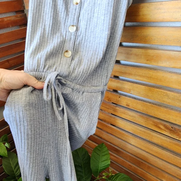 Sabo Skirt jumpsuit grey jersey knit sleeveless size 10 - Picture 9 of 10